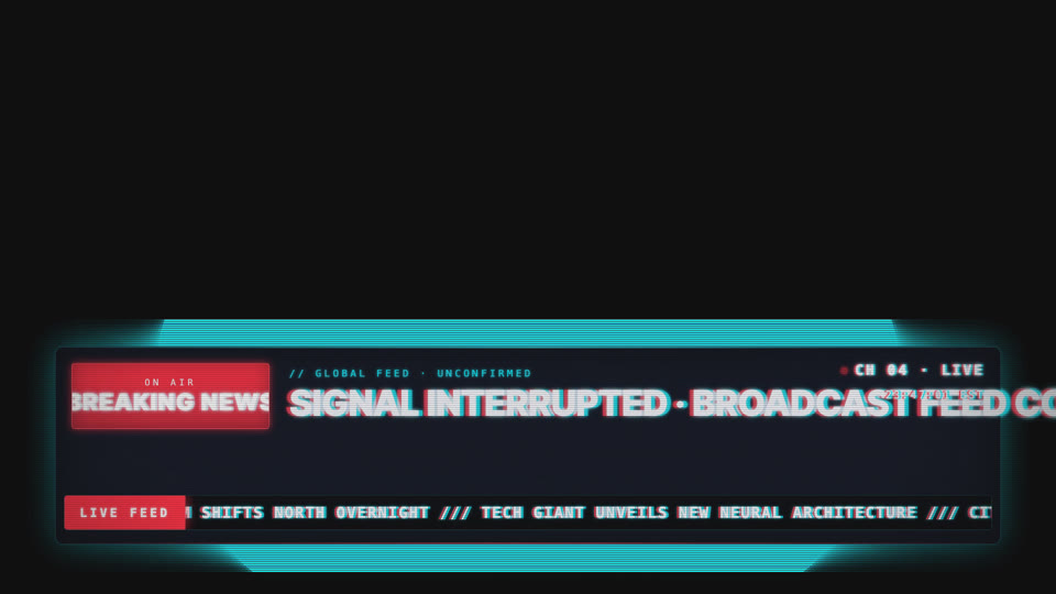 CRT breaking news ticker motion graphic