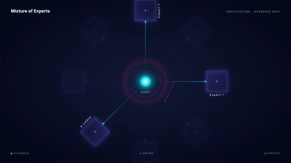 Mixture of experts network animation
